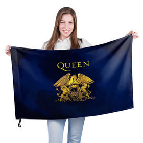 Флаг 3D с принтом Группа Queen в Кировске, 100% полиэстер | плотность ткани — 95 г/м2, размер — 67 х 109 см. Принт наносится с одной стороны | freddie | heavy | mercury | metal | queen | rock | квин | куин | меркури | меркюри | метал | рок | фредди меркьюри | фреди | хэви