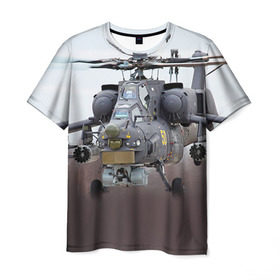 Мужская футболка 3D с принтом МИ 28 в Кировске, 100% полиэфир | прямой крой, круглый вырез горловины, длина до линии бедер | авиация | армия | боевой | ввс | вертолет | военная техника | ми 28 | ночной охотник | ударный