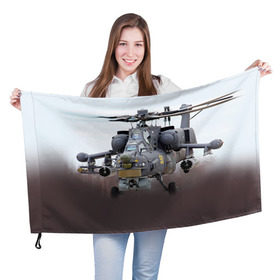 Флаг 3D с принтом МИ 28 в Кировске, 100% полиэстер | плотность ткани — 95 г/м2, размер — 67 х 109 см. Принт наносится с одной стороны | авиация | армия | боевой | ввс | вертолет | военная техника | ми 28 | ночной охотник | ударный