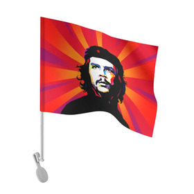 Флаг для автомобиля с принтом Че Гевара в Кировске, 100% полиэстер | Размер: 30*21 см | куба | поп арт | революционер | чегевара