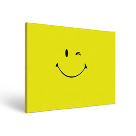 Холст прямоугольный с принтом Смайл в Кировске, 100% ПВХ |  | emoji | smile | жёлтый | смайл | смайлик | улыбка | эмодзи | эмоции