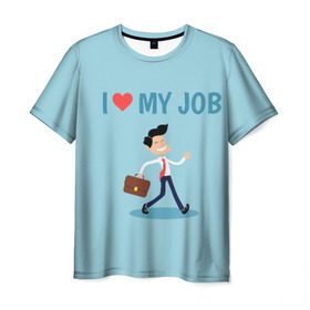 Мужская футболка 3D с принтом Я люблю свою работу в Кировске, 100% полиэфир | прямой крой, круглый вырез горловины, длина до линии бедер | любимая работа | я люблю свою работуработа