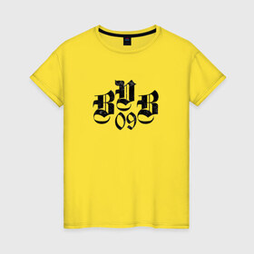 Женская футболка хлопок с принтом BVB 09 в Кировске, 100% хлопок | прямой крой, круглый вырез горловины, длина до линии бедер, слегка спущенное плечо | 09 | borussia | dortmund | бвб | боруссия | дортмунд