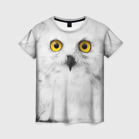 Женская футболка 3D с принтом Сова 2 в Кировске, 100% полиэфир ( синтетическое хлопкоподобное полотно) | прямой крой, круглый вырез горловины, длина до линии бедер | сова