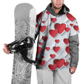 Накидка на куртку 3D с принтом Сердца в Кировске, 100% полиэстер |  | день святого валентина | любовь | сердца