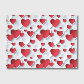 Альбом для рисования с принтом Сердца в Кировске, 100% бумага
 | матовая бумага, плотность 200 мг. | день святого валентина | любовь | сердца