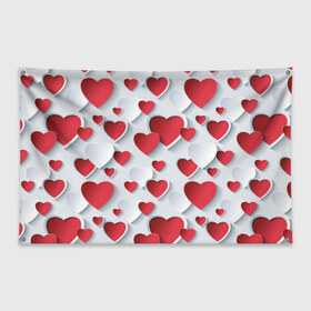 Флаг-баннер с принтом Сердца в Кировске, 100% полиэстер | размер 67 х 109 см, плотность ткани — 95 г/м2; по краям флага есть четыре люверса для крепления | день святого валентина | любовь | сердца