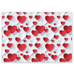 Поздравительная открытка с принтом Сердца в Кировске, 100% бумага | плотность бумаги 280 г/м2, матовая, на обратной стороне линовка и место для марки
 | день святого валентина | любовь | сердца