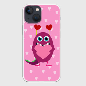 Чехол для iPhone 13 mini с принтом Чудик с сердцем в Кировске,  |  | 14 февраля | love | валентин | влюбленные | любовь | сердечко | сердце | чудик