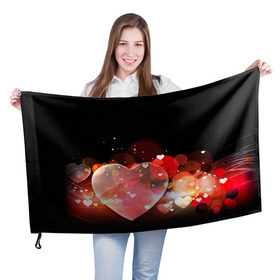 Флаг 3D с принтом Сердца в Кировске, 100% полиэстер | плотность ткани — 95 г/м2, размер — 67 х 109 см. Принт наносится с одной стороны | 14 февраля | love | валентин | влюбленные | любовь | сердечко | сердце