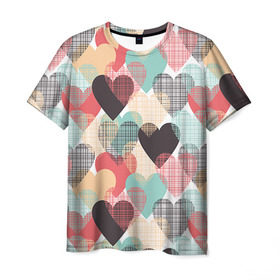 Мужская футболка 3D с принтом Сердечки в Кировске, 100% полиэфир | прямой крой, круглый вырез горловины, длина до линии бедер | 14 февраля | love | валентин | влюбленные | любовь | сердечко | сердце