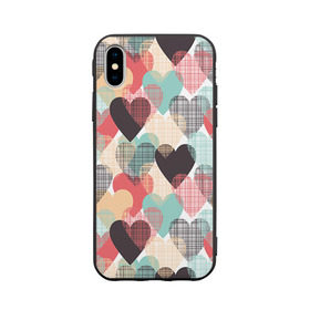 Чехол для Apple iPhone X силиконовый матовый с принтом Сердечки в Кировске, Силикон | Печать на задней стороне чехла, без боковой панели | 14 февраля | love | валентин | влюбленные | любовь | сердечко | сердце