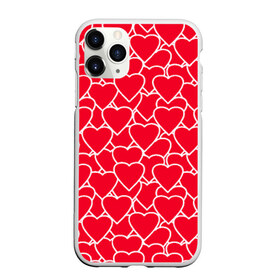 Чехол для iPhone 11 Pro матовый с принтом Сердца в Кировске, Силикон |  | любовь | орнамент | сердца