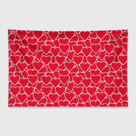 Флаг-баннер с принтом Сердца в Кировске, 100% полиэстер | размер 67 х 109 см, плотность ткани — 95 г/м2; по краям флага есть четыре люверса для крепления | любовь | орнамент | сердца