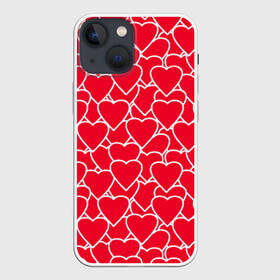 Чехол для iPhone 13 mini с принтом Сердца в Кировске,  |  | любовь | орнамент | сердца