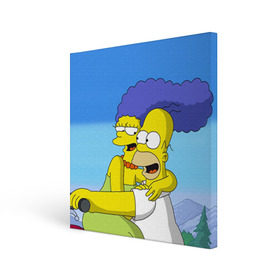 Холст квадратный с принтом Гомер и Мардж в Кировске, 100% ПВХ |  | гомер
