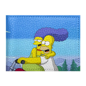 Обложка для студенческого билета с принтом Гомер и Мардж в Кировске, натуральная кожа | Размер: 11*8 см; Печать на всей внешней стороне | Тематика изображения на принте: гомер