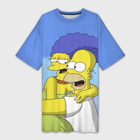 Платье-футболка 3D с принтом Гомер и Мардж в Кировске,  |  | гомер