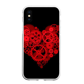 Чехол для iPhone XS Max матовый с принтом Механическое сердце в Кировске, Силикон | Область печати: задняя сторона чехла, без боковых панелей | контраст | любовь | механическое | сердце | шестеренки