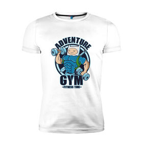 Мужская футболка премиум с принтом Adventure Gym в Кировске, 92% хлопок, 8% лайкра | приталенный силуэт, круглый вырез ворота, длина до линии бедра, короткий рукав | 