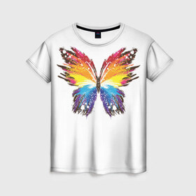 Женская футболка 3D с принтом Butterfly в Кировске, 100% полиэфир ( синтетическое хлопкоподобное полотно) | прямой крой, круглый вырез горловины, длина до линии бедер | 