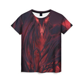 Женская футболка 3D с принтом Shadow fiend в Кировске, 100% полиэфир ( синтетическое хлопкоподобное полотно) | прямой крой, круглый вырез горловины, длина до линии бедер | dota | shadow fiend | дота | сф