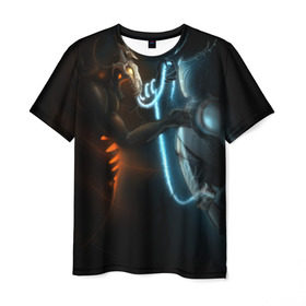 Мужская футболка 3D с принтом Razor and shadow fiend в Кировске, 100% полиэфир | прямой крой, круглый вырез горловины, длина до линии бедер | Тематика изображения на принте: dota 2 | razor | shadow fiend | дота 2