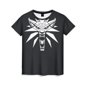 Женская футболка 3D с принтом Witcher в Кировске, 100% полиэфир ( синтетическое хлопкоподобное полотно) | прямой крой, круглый вырез горловины, длина до линии бедер | ведьмак