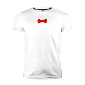 Мужская футболка премиум с принтом Bow Tie в Кировске, 92% хлопок, 8% лайкра | приталенный силуэт, круглый вырез ворота, длина до линии бедра, короткий рукав | бабочка | бант | галстук