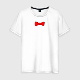 Мужская футболка хлопок с принтом Bow Tie в Кировске, 100% хлопок | прямой крой, круглый вырез горловины, длина до линии бедер, слегка спущенное плечо. | бабочка | бант | галстук
