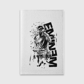 Обложка для паспорта матовая кожа с принтом Eminem в Кировске, натуральная матовая кожа | размер 19,3 х 13,7 см; прозрачные пластиковые крепления | eminem | еминем | эминем