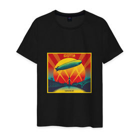 Мужская футболка хлопок с принтом Led Zeppelin в Кировске, 100% хлопок | прямой крой, круглый вырез горловины, длина до линии бедер, слегка спущенное плечо. | Тематика изображения на принте: led zeppelin