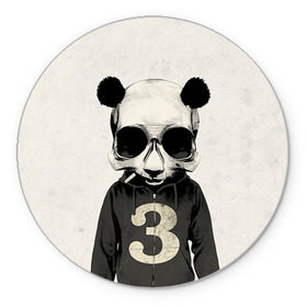 Коврик круглый с принтом Панда в Кировске, резина и полиэстер | круглая форма, изображение наносится на всю лицевую часть | панда