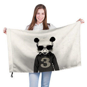 Флаг 3D с принтом Панда в Кировске, 100% полиэстер | плотность ткани — 95 г/м2, размер — 67 х 109 см. Принт наносится с одной стороны | панда