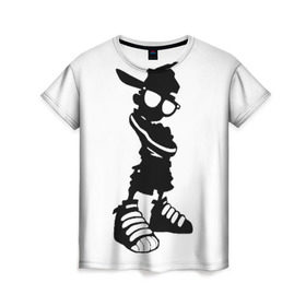 Женская футболка 3D с принтом Пацанчик в Кировске, 100% полиэфир ( синтетическое хлопкоподобное полотно) | прямой крой, круглый вырез горловины, длина до линии бедер | кепка | крутой | очки | парень | пацан | силуэт | хип | хоп