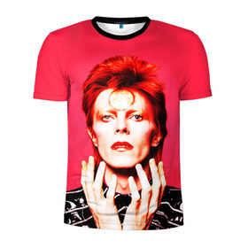 Мужская футболка 3D спортивная с принтом Ziggy Stardust в Кировске, 100% полиэстер с улучшенными характеристиками | приталенный силуэт, круглая горловина, широкие плечи, сужается к линии бедра | bowie | david | ziggy stardust | боуи | дэвид | музыкант | певец | рок
