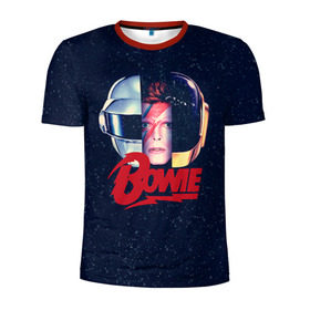 Мужская футболка 3D спортивная с принтом Bowie в Кировске, 100% полиэстер с улучшенными характеристиками | приталенный силуэт, круглая горловина, широкие плечи, сужается к линии бедра | bowie | david | боуи | дэвид | музыкант | певец | рок