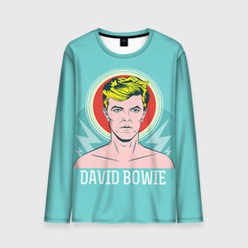 Мужской лонгслив 3D с принтом David Bowie в Кировске, 100% полиэстер | длинные рукава, круглый вырез горловины, полуприлегающий силуэт | Тематика изображения на принте: bowie | david | боуи | дэвид | музыкант | певец | рок