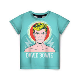 Детская футболка 3D с принтом David Bowie в Кировске, 100% гипоаллергенный полиэфир | прямой крой, круглый вырез горловины, длина до линии бедер, чуть спущенное плечо, ткань немного тянется | bowie | david | боуи | дэвид | музыкант | певец | рок
