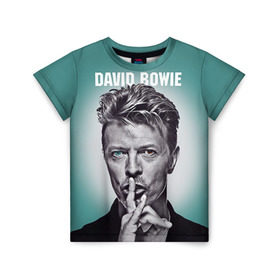 Детская футболка 3D с принтом Боуи в Кировске, 100% гипоаллергенный полиэфир | прямой крой, круглый вырез горловины, длина до линии бедер, чуть спущенное плечо, ткань немного тянется | bowie | david | боуи | дэвид | музыкант | певец | рок
