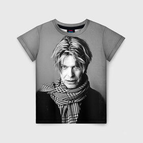 Детская футболка 3D с принтом Дэвид Боуи в Кировске, 100% гипоаллергенный полиэфир | прямой крой, круглый вырез горловины, длина до линии бедер, чуть спущенное плечо, ткань немного тянется | bowie | david | боуи | дэвид | музыкант | певец | рок