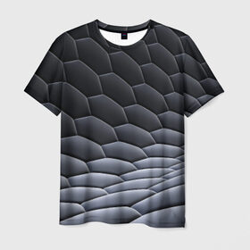 Мужская футболка 3D с принтом 3Д абстракция в Кировске, 100% полиэфир | прямой крой, круглый вырез горловины, длина до линии бедер | абстракция | нейтральный рисунок на все случаи жизни.3d | пчёлы | соты | текстура