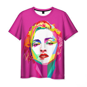 Мужская футболка 3D с принтом Мадонна в Кировске, 100% полиэфир | прямой крой, круглый вырез горловины, длина до линии бедер | Тематика изображения на принте: искусство | мадонна | певица | поп арт