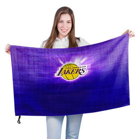 Флаг 3D с принтом Los Angeles Lakers в Кировске, 100% полиэстер | плотность ткани — 95 г/м2, размер — 67 х 109 см. Принт наносится с одной стороны | basketball | la | lakers | los angeles | nba | баскет | баскетбол | баскетбольный | лейкерс | нба | спорт