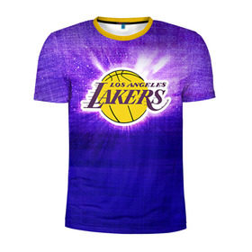Мужская футболка 3D спортивная с принтом Los Angeles Lakers в Кировске, 100% полиэстер с улучшенными характеристиками | приталенный силуэт, круглая горловина, широкие плечи, сужается к линии бедра | basketball | la | lakers | los angeles | nba | баскет | баскетбол | баскетбольный | лейкерс | нба | спорт