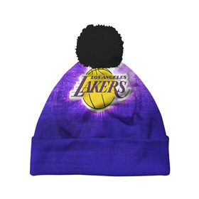 Шапка 3D c помпоном с принтом Los Angeles Lakers в Кировске, 100% полиэстер | универсальный размер, печать по всей поверхности изделия | basketball | la | lakers | los angeles | nba | баскет | баскетбол | баскетбольный | лейкерс | нба | спорт