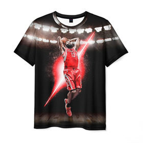 Мужская футболка 3D с принтом Бросок в Кировске, 100% полиэфир | прямой крой, круглый вырез горловины, длина до линии бедер | basketball | nba | баскет | баскетбол | баскетбольный | нба | спорт