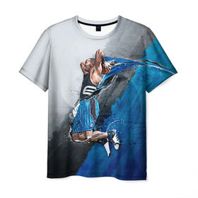 Мужская футболка 3D с принтом Баскетбол бросок в Кировске, 100% полиэфир | прямой крой, круглый вырез горловины, длина до линии бедер | 