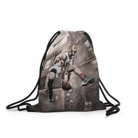 Рюкзак-мешок 3D с принтом Баскетбол город в Кировске, 100% полиэстер | плотность ткани — 200 г/м2, размер — 35 х 45 см; лямки — толстые шнурки, застежка на шнуровке, без карманов и подкладки | basketball | nba | баскетбольный | нба