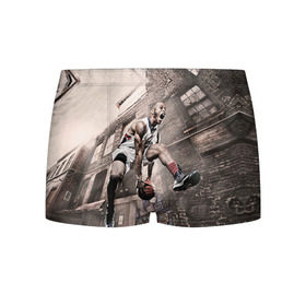 Мужские трусы 3D с принтом Баскетбол город в Кировске, 50% хлопок, 50% полиэстер | классическая посадка, на поясе мягкая тканевая резинка | Тематика изображения на принте: basketball | nba | баскетбольный | нба